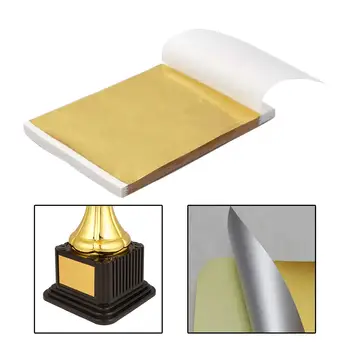 100x Aur Foi de Aur Folie de Aluminiu Ambalaje de Bomboane Folie de Hartie pentru Arte Proiectului Pictura Cadou Sac de Umplere Prezintă