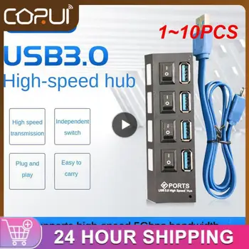1~10BUC 3.0 Hub Hub USB 3.0 Multi USB Splitter 3 Hab Utilizați Adaptorul de Alimentare 7 Port mai Multe Expander 3.0 Hub USB3 cu Comutator pentru PC