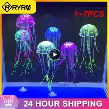 1~7PCS Artificiale Înot Meduze Decor Acvariu Rezervor de Pește Underwater Live Plantă de Ornament Luminos Acvatice