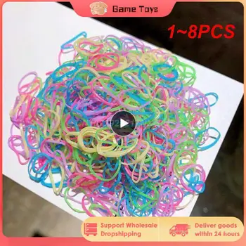 1~8PCS multe Mici Colorate Elastic Legături de Păr Benzi de Frânghie Copiii Coada de cal Titularul Elasticele Hairband Copii Accesorii de Par