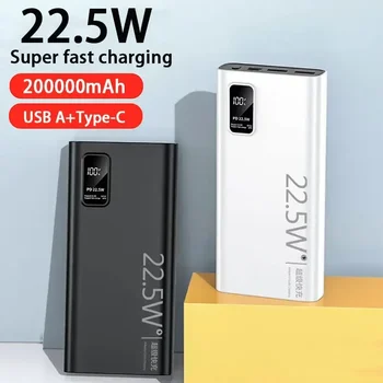 200000mAh de Capacitate Mare, Power Bank 22.5 W C USB de Încărcare Rapidă Externe Bateriei Auxiliare Pentru iPhone 15 14 Samsung Xiaomi