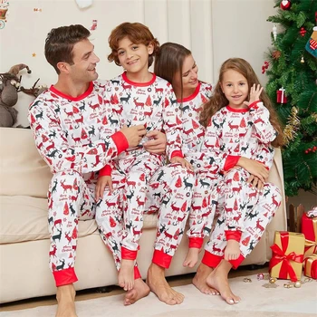 2023 Crăciun Pijamale Familie Haine de Potrivire Cerb Tati și Mami Mi-Xmas Pj Hainele lui Tata Mama Copii Pijamale Topuri+Pantaloni