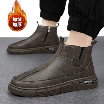 2023 Iarnă Pantofi pentru Bărbați Pantofi la Modă Nouă de Pantofi pentru Bărbați Pantofi de Bumbac căptușit cu Lână Cald limba engleză Dr.