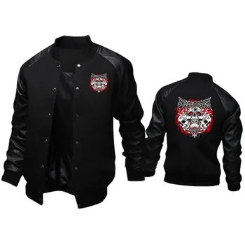 2023 Nouă Tendință Fierbinte de Vânzare Craniu de Imprimare Logo-ul Jacheta Barbati Brand de Moda Sacou de Înaltă Calitate Extra Large Curse Moto jacket