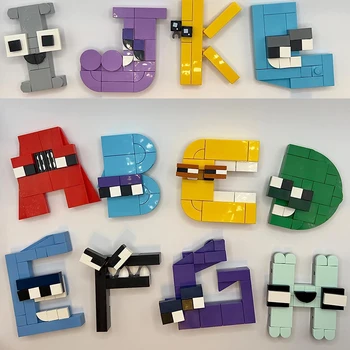 26 Stil Alfabet Blocuri De Litere Limba Engleză Lore Puzzle Alfabet Forma De Potrivire Moc Cărămizi Montessori Jucării Pentru Copii