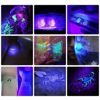 395Nm Lumina UV Lanterna Blacklight USB Reîncărcabilă Lanterna LED-uri Impermeabil Inspecție animale de Companie Urină Torch Lampă