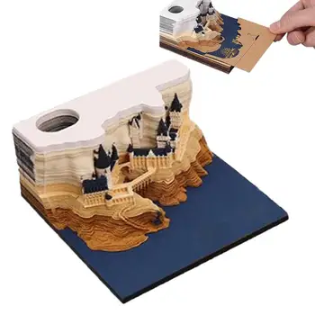 3D Memo Pad Calendar 2024 Castel Magic Sculptură de Artă Notepad Rupe Calendar Arta 3D Notepad Rupe Calendar Pentru Sculptura