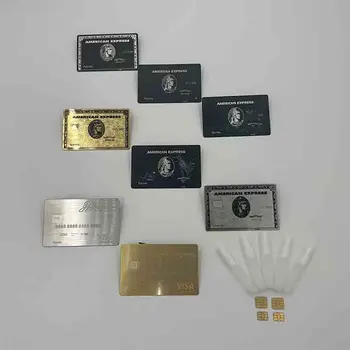4428 tăiat cu laser avansate personalizate de înaltă calitate bandă magnetică membru black metal card de credit