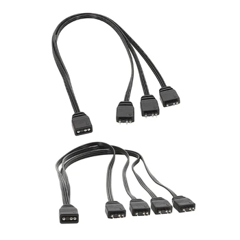 5V 3 Pin ARGB Splitter Cablu 1Female la 4 de sex Masculin Porturi și Extinde Sistemul de Iluminat de Înaltă Siguranță și Durabilitate