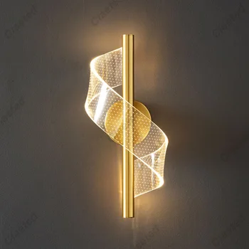 Acrilice LED Lampă de Perete Modernă Spirală Decor Lumini Pentru Dormitor, Noptiera Studiul Camere de zi cu TV Fondul Decor Acasă Iluminare