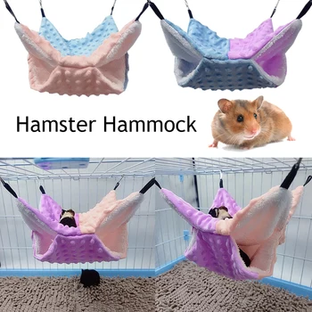 Agățat Sac de Dormit Hamster Hamac animale de Companie Hamac Cuibul Dublu-strat Agățat Cușcă Respirabil Suspendat Paturi Calde Casei Jucarii