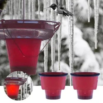 Alimentator de Încălzire de Iarnă în aer liber Încălzită Colibri Alimentatoare Atașează La Alimentatorul de Jos Pentru a Hrăni păsările Colibri Alimentatorul NU este Inclus