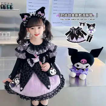 Anime Sanrio Kuromi Fete Lolita Rochie de Petrecere Joc de Rol Printesa Rochie de Toamna Iarna Halloween copil Rochie de Seara Cadou