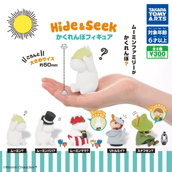 Autentic Anime TOMY Capsulă Jucării Drăguț Muumin Poziția Așezat Serie de Figurine Jucarii Model Desktop Ornament Copii Cadouri