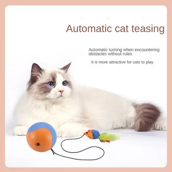 Automate Cat Teasing Mingea Sunete, Șoareci, Pisici, Auto Ameliorarea Anti Musca Dintii De Slefuire Pisica Jucării Jucării Pentru Animale De Companie Tăcut