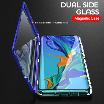 Cadru metalic Magnetic Caz Pentru Samsung Galaxy A30S A31 A32 4G 5G A33 A34 5G față-Verso de Sticla Fata si spate Capac transparent