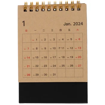 Calendar 2024 Program Planner Desktop Neimprimate Stil Office (Alb Fildeș Mici) (20238-202412) Luna Decorative În Picioare