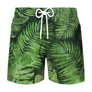 Camo Plante Grafic Hawaii Beach Shorts de Imprimare 3D Fani Militare Surf Bord pantaloni Scurți de Vară Vacanță de Gheata Rece pantaloni Scurți de Înot