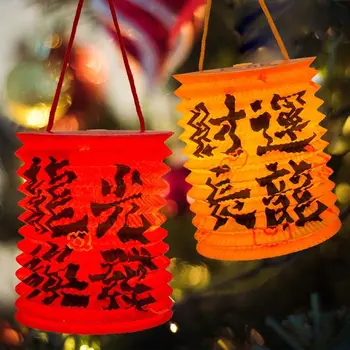 Caracterul Chinezesc Anul Nou Dragon Felinar Felinar De Hârtie Binecuvântare Cuvinte Chineză Luminos Lampa De Proiecție Manual