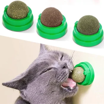 Catnip naturale Cat Wall-Stick pe Mingea Jucărie Lozuri Tratează Natural Sănătos Elimină Bile pentru a Promova Digestie Pisica Iarba Gustare