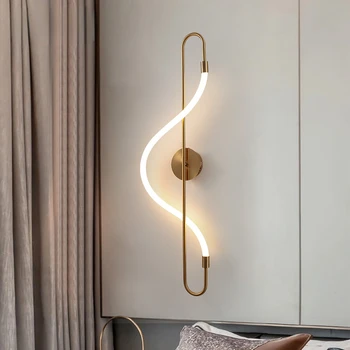 Creativ Camera de zi LED Lampă de Perete Nordic Noptiera Dormitor Decorare Lumina de Noapte Model de Camera Interioară Linie Notă de luat Masa-Cameră de Lampa