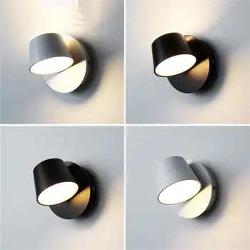Creative Rotativ Lumini de Perete Nordic Dormitor Noptieră LED Lămpi de Perete Nou Dublu-cap Acrilice Sconces Decor Acasă Reglabil бра