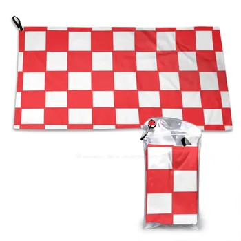 Croația Roșu Tabla de Sah 3D de Imprimare Prosop Sport Prosop Moale Roșu Pătrate Albe Croația Hrvatska Tabla de Sah, Tabla de sah Echipa Națională