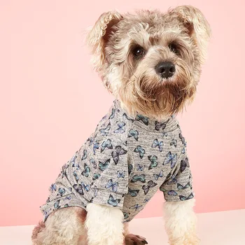 Câine haine de primăvară și de toamnă nou stil fluture de imprimare pulover T-shirt de companie tricoul en-gros mici topuri haine de pisică