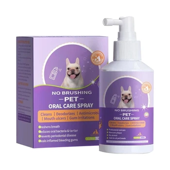Câinele Gura Spray Elimina Respiratia urat mirositoare Plăci și Îndepărtarea Tartrului de Igienă Orală pentru Câini Pisici Stomatologice Spray 1.7 oz
