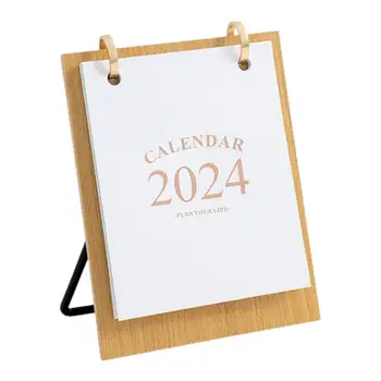 Desktop Calendar 2024 Epocă Calendar De Birou Decor Acasă Calendar De Birou Cadou De Crăciun Pentru Prieteni, Familie, Colegi, Rude