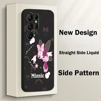 Disney Minnie Mouse Baby Pink Pentru Samsung S23 S22 S21 Ultra S20 FE S10 S9 Plus Lite 5G Lichid Coarda Telefon Acoperi Caz
