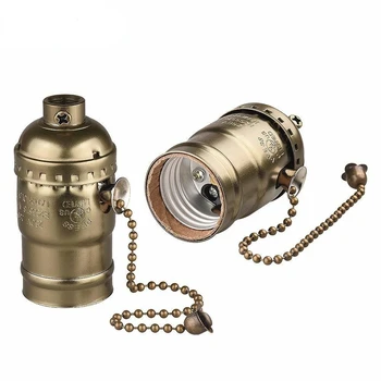 Edison Retro Pandantiv Titularul Lampă de Alamă Filet DIY Soclu de Lumină Vintage Cupru E26 E27 Becuri