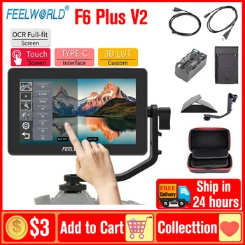 Feelworld F6 Plus Monitorul aparatului Foto 5.5 Inch 3D Lut Ecran Tactil 4K IPS FHD Monitor pentru Canon, Sony, Nikon, Fuji, Panasonic aparat Foto DSLR
