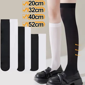 Femei Sexy Lungi Ciorapi De Vară Subțire Alb Negru Coapsa Ridicată A Corpului Ciorapi Genunchi Șosete Lungi Doamna Scurt Mătase Șosete Subțiri