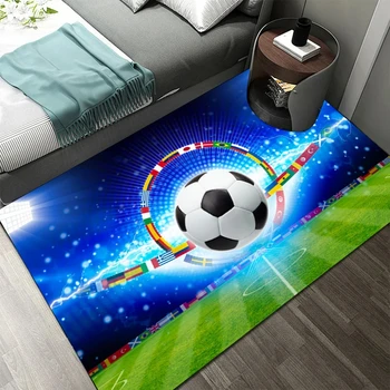 Fotbal Covor pentru Camera de zi Dormitor Copii, Teren de Fotbal 3D Imprimate Model Covor de Joaca pentru Copii Podea Mat Decor Acasă