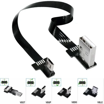 FPC Flexibil Cablu Super Flache USB de 90 de Grade Unghi Drept Sincronizarea Datelor și Încărcare Cablu de Extensie USB la Micro USB