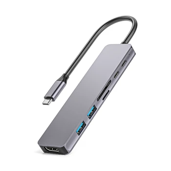 L43D USB de Mare Viteză C Hub cu USB3.0, Card Reader Multiport Tip C Adaptor USB de C Feminin Port pentru 480Mbps de Transfer de Date