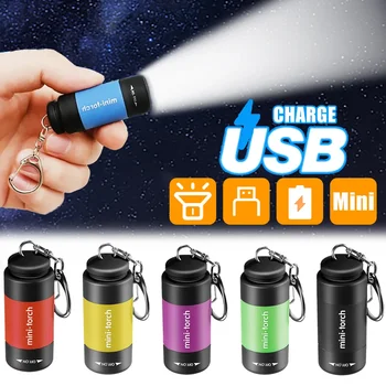 Led Mini Lanterna Portabil USB Reîncărcabilă de Buzunar Lanterne Breloc Impermeabil Drumeții în aer liber Camping Lampa Lanterna Felinar