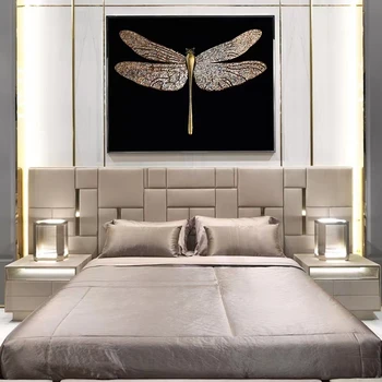 Lumina de Lux Modern, pat Dublu Visionnaire Personalizate pat Deluxe cu Dormitor pat matrimonial cu pat king