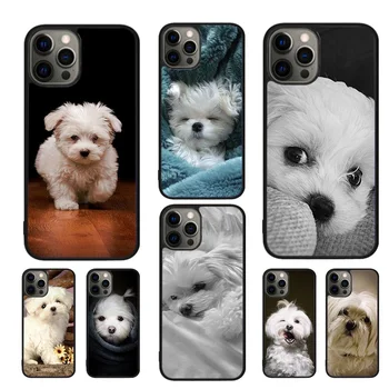 Maltese Dog Puppy Drăguț Telefon Caz Pentru iphone SE2020 15 14 11 12 13 mini Pro XR XS MAX 7 8 Plus SE coque Acoperi Shell