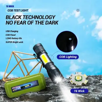 Mini Lanterna LED-uri Lanterna Reincarcabila USB Portabil de Încărcare Lanterna de Mare Putere Banca Camping cu Rază Lungă Felinar rezistent la apa