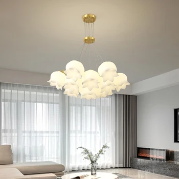 Minimalism moderne Candelabru Tavan Cupru Living Agățat lumini Sufragerie, Dormitor, Noptiera Interior Deco Corpuri