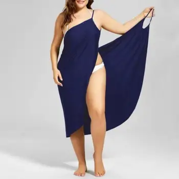 Moda Femei Culoare Solidă Plaja Rochii de Vara Sling Casual cu Maneci Căpăstru Sexy Liber Prosop Rochie Vestidos Plus Dimensiune S-5XL халат