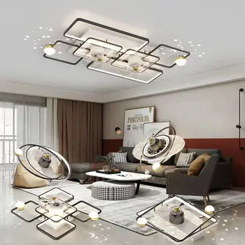 Modern lămpi de tavan dormitor pliere ventilator de Tavan ventilator de tavan cu led-uri de lumină și de control lampă de tavan pentru iluminat camera de zi