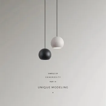 Modern, Simplu mingea Pandantiv lumini Nordice agățat lămpi de tavan pentru Cafe-Bar Decor Alb/Negru Pandantiv Lampă de Agățat
