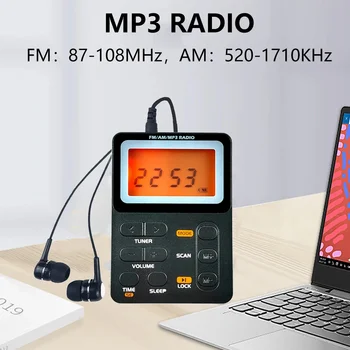 Multifuncționale SUNT Radio FM Cu Căști Radio Portabil Reîncărcabilă MP3 Player, Ceas cu Alarmă Pentru Mersul pe jos Acasă de Funcționare