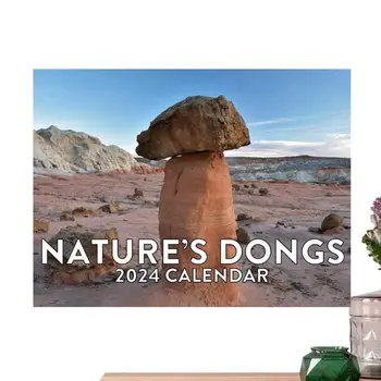 Natura lui Dick Pics Calendar Glumă Calendar 2024 Hangable Perete Planificator Calendar de Familie se Plimba Prin Frumusetea Naturii Glumă Cadou