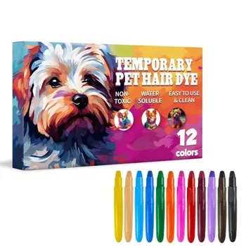 Noul Câine De Colorare A Părului 12 Culori Non-Toxice, Sigure Culoarea Părului Creioane Pentru Câini, Pisici, Păsări, Animale De Fermă, Animale De Companie De Păr Ulei De Intretinere Accesorii