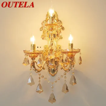 OUTELA de Lux Cristal Lampă de Perete în Stil European Lumânare Lampa de Camera de zi Restaurant Bedroom Villa Hotel Inginerie