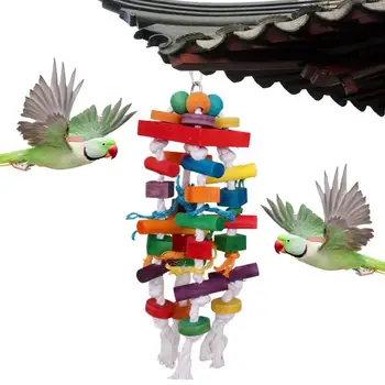 Pasăre De Mestecat Jucarie Papagal Musca Jucării Rezistente La Uzură Bloc De Lemn De Păsări Papagal Jucării Din Lemn Hrănire Păsări Papagal Jucarii Pentru Pasari